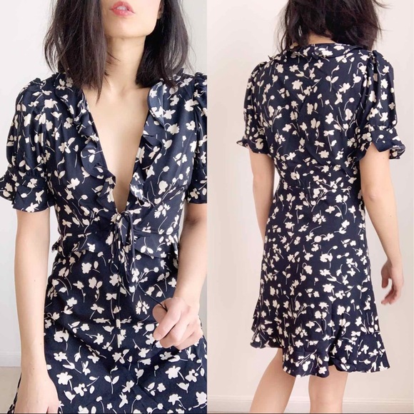 BOHO DEEP V RUFFLES MINI DRESS - Picture 4 of 8